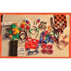 Lot Halloween Pet Bandana Goofy Glasses Headbands Costume Rings Beanie Baby ++++